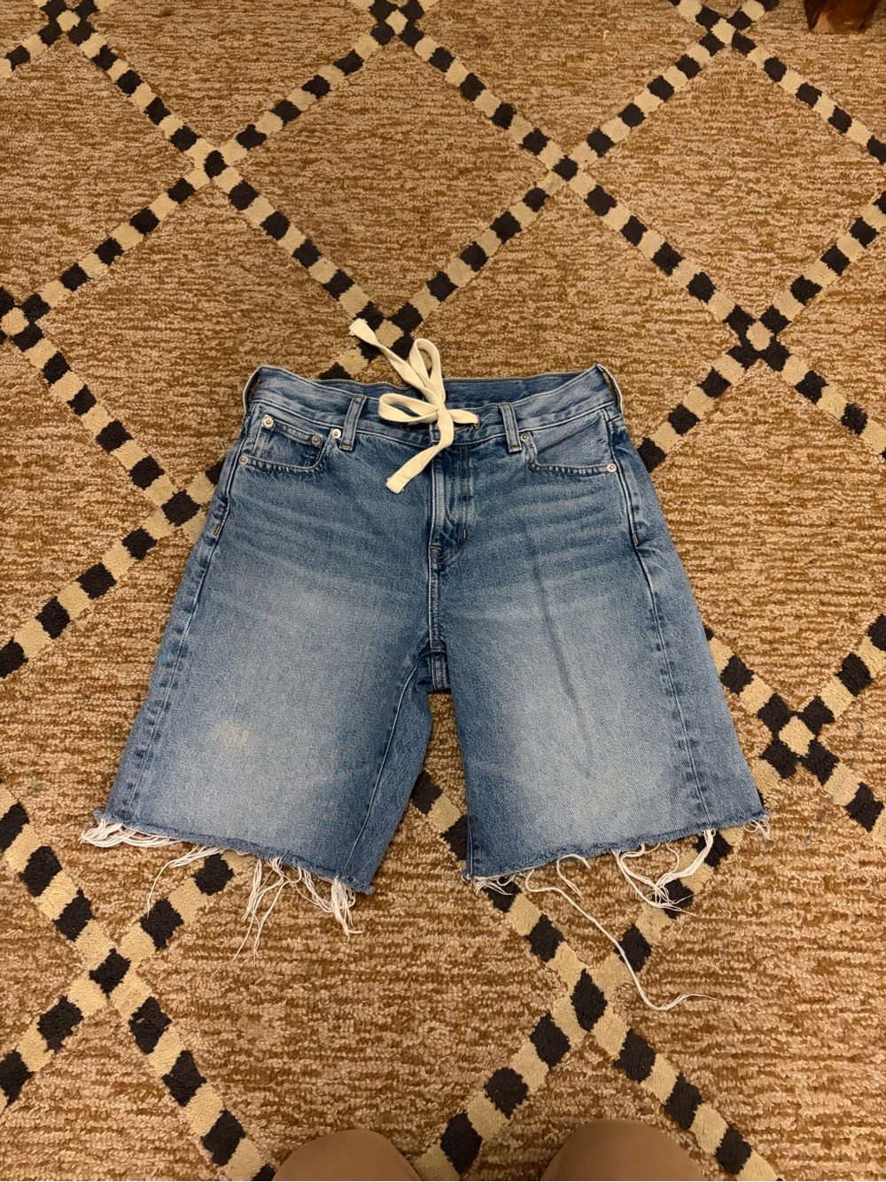 J. Crew Light Blue Denim Drawstring Bermuda Shorts